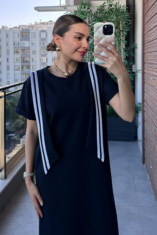 Maev Binocu Baskılı Elbise - Lacivert