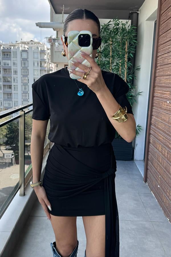 Manon Eteği Detaylı Tasarım Elbise