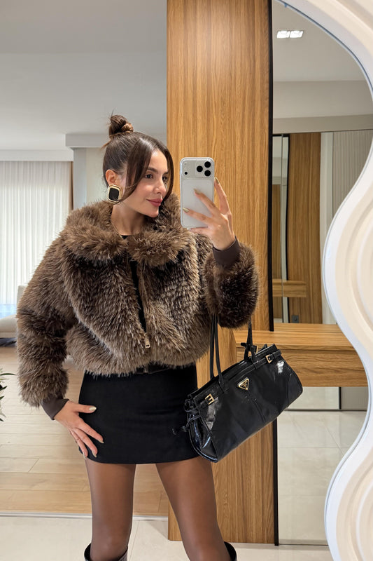 Marabelle Kahve Bomber Kürk