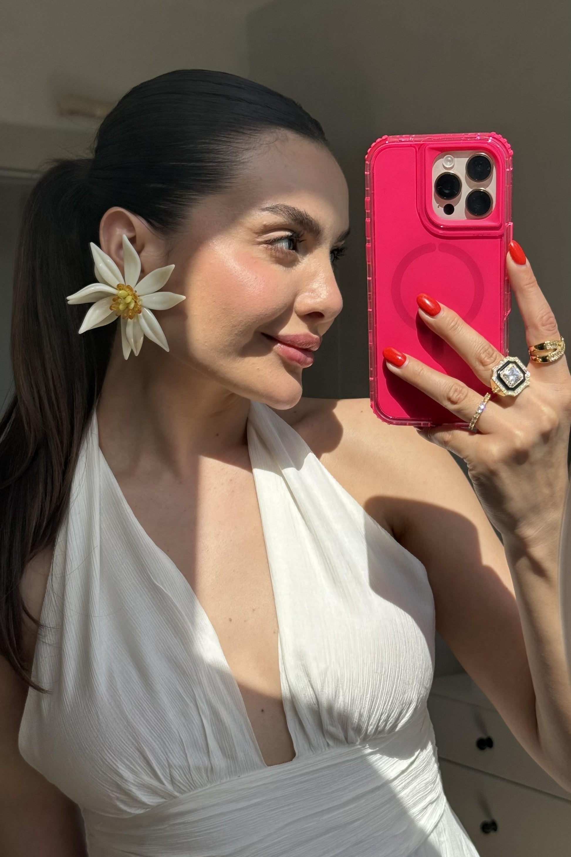 Margot Beyaz Boyundan Bağlamalı Elbise