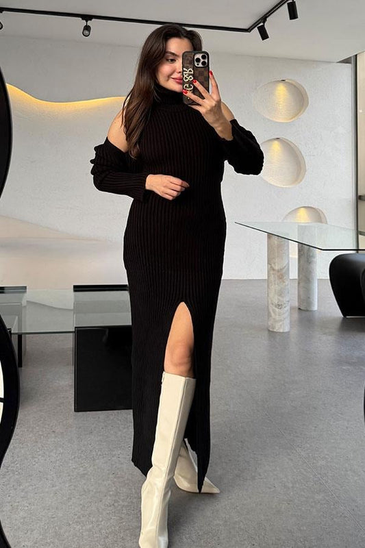 Martoni Siyah Bolerolu Elbise