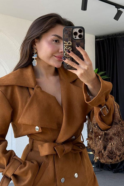 Mercuri Taba Tasarım Süet Elbise