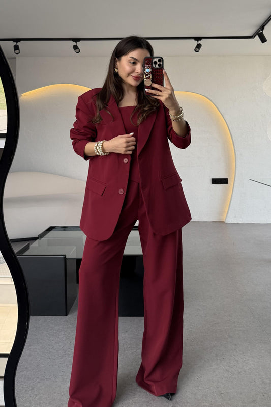 Milano Bordo Üçlü Lux Premium Takım