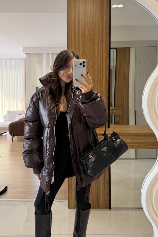 Monje Kahve Şişme Mont