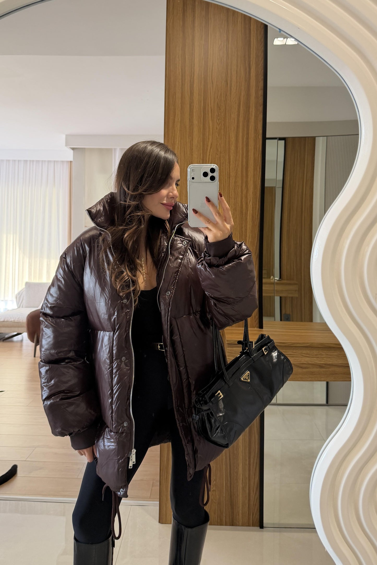 Monje Kahve Şişme Mont