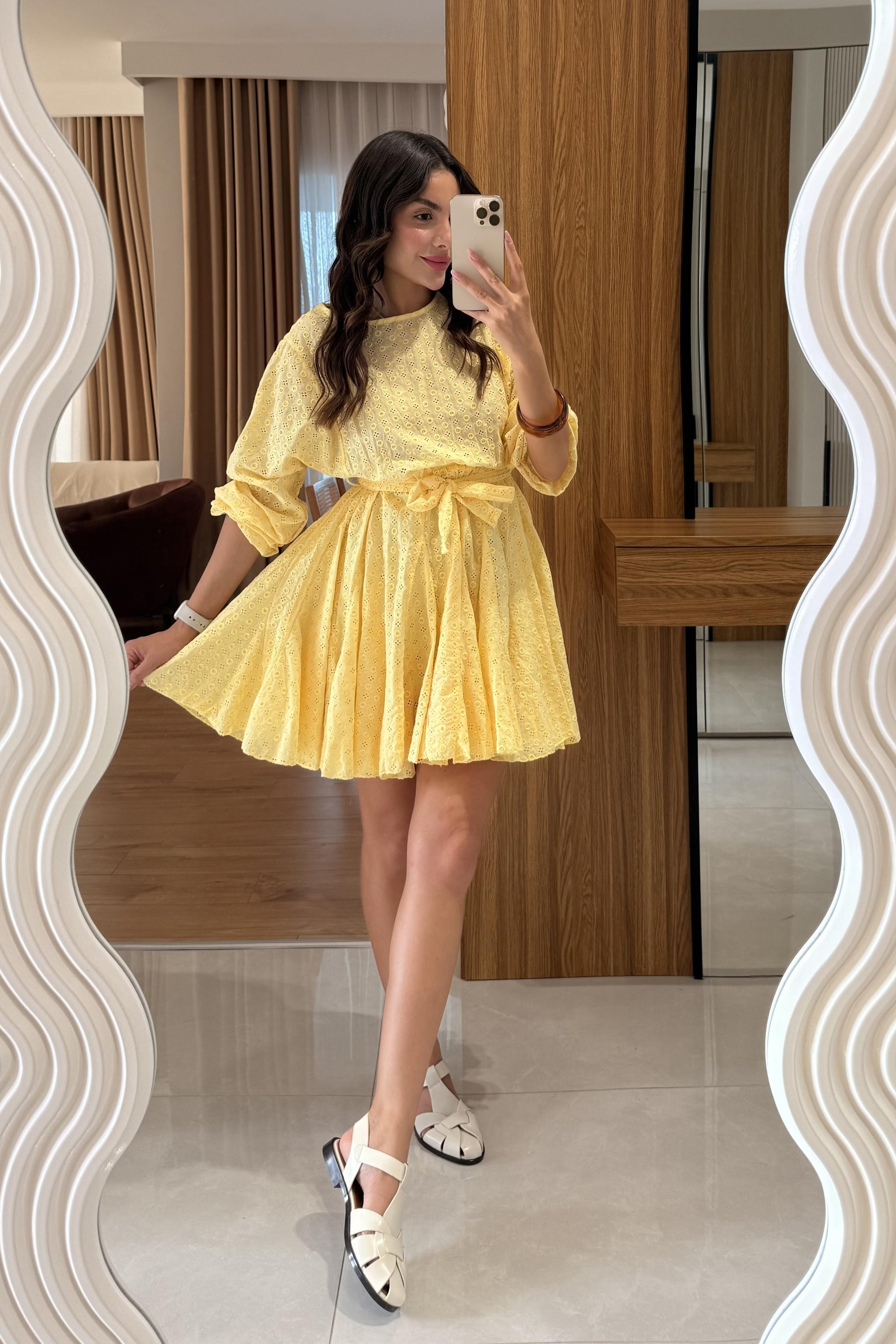 Muffy Sarı Fisto Çan Elbise