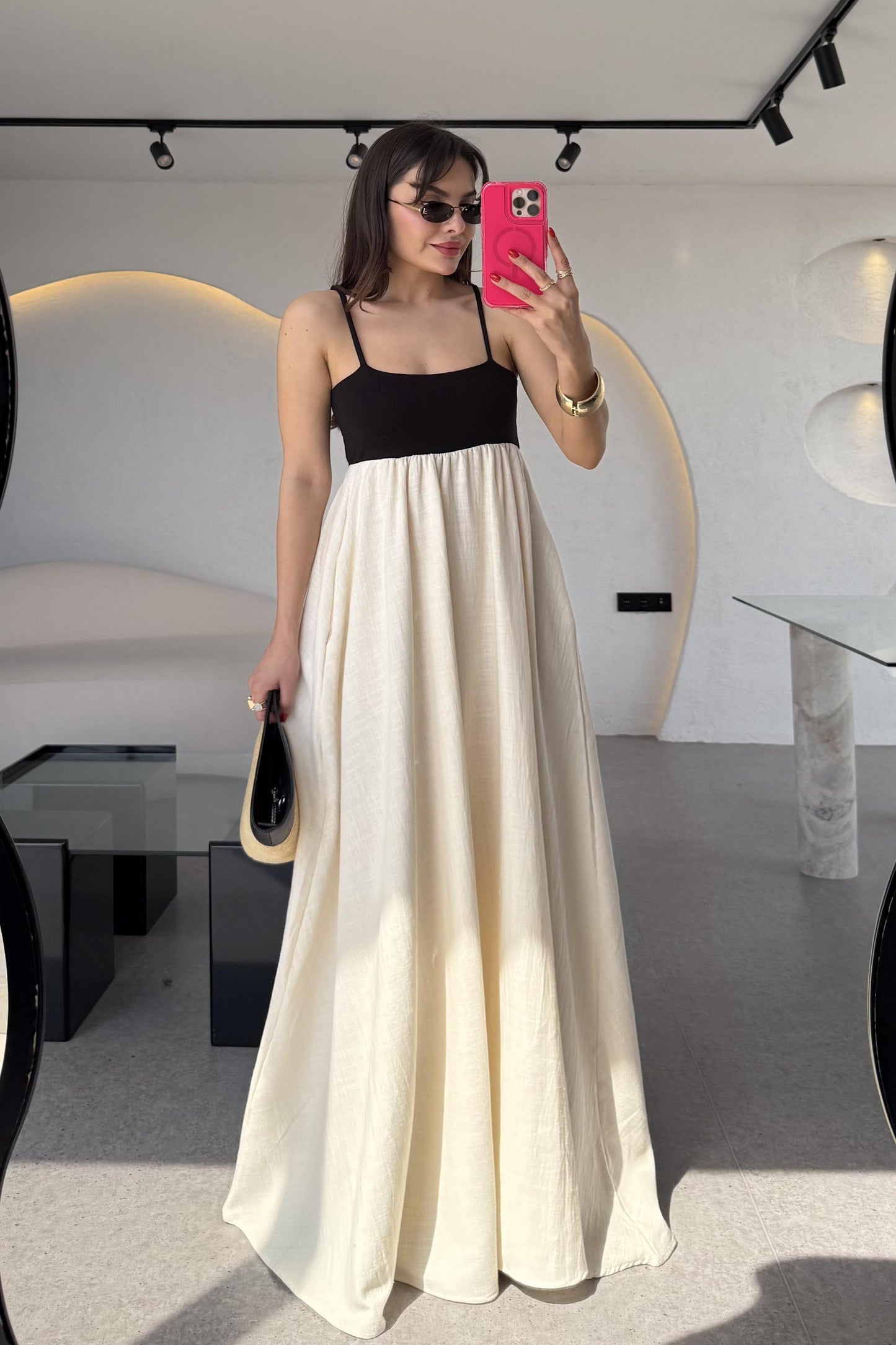 Napoli Natural Keten Maxi Elbise