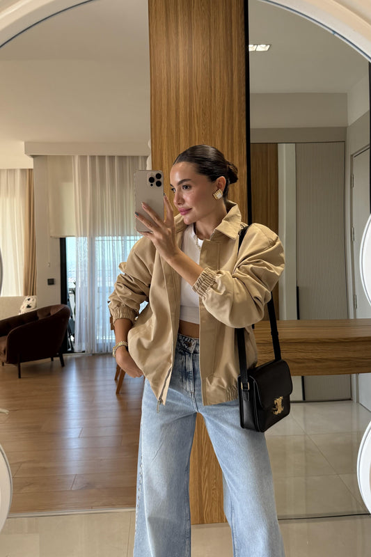 Nascia Camel Bomber Ceket