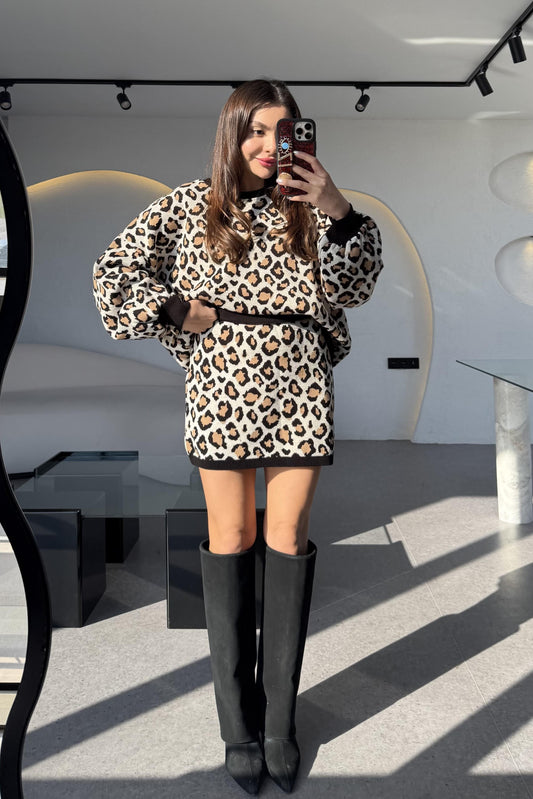 Nipes Leopar Triko Etekli Takım