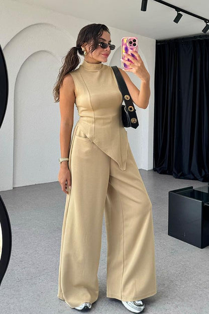 Nives Modal Kumaş Tasarım Takım - Karamel