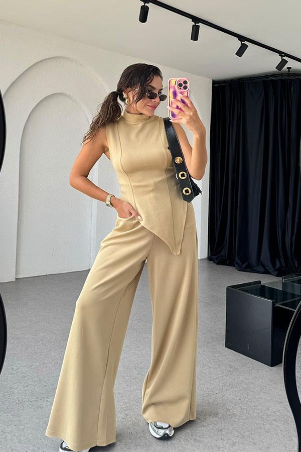 Nives Modal Kumaş Tasarım Takım - Karamel