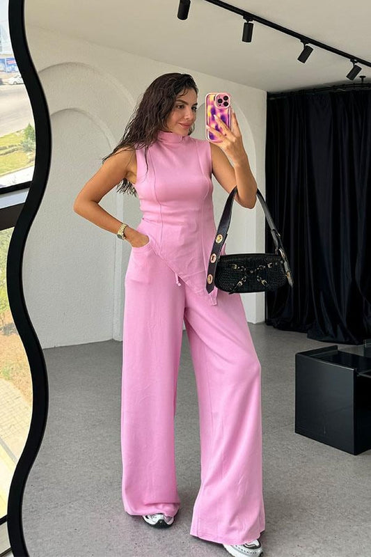 Nives Modal Kumaş Tasarım Takım - Pembe