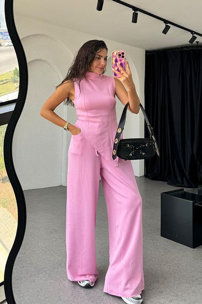 Nives Modal Kumaş Tasarım Takım - Pembe