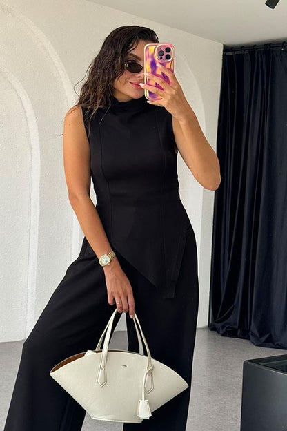 Nives Modal Kumaş Tasarım Takım - Siyah