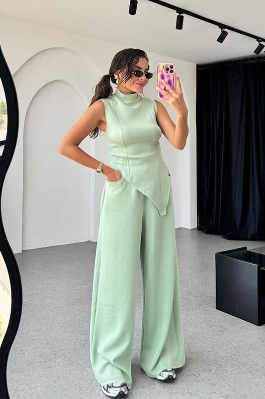 Nives Modal Kumaş Tasarım Takım - Su Yeşil