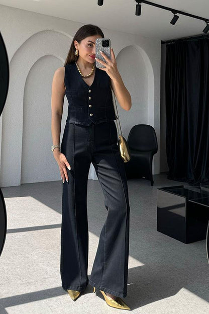 Noris Denim Yelek Pantolon Takım-Lacivert