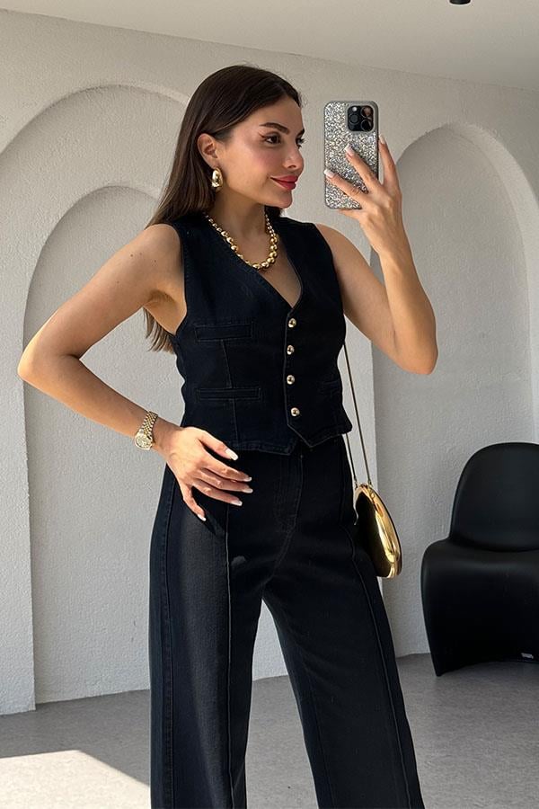 Noris Denim Yelek Pantolon Takım-Lacivert