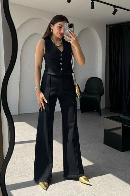 Noris Denim Yelek Pantolon Takım-Lacivert