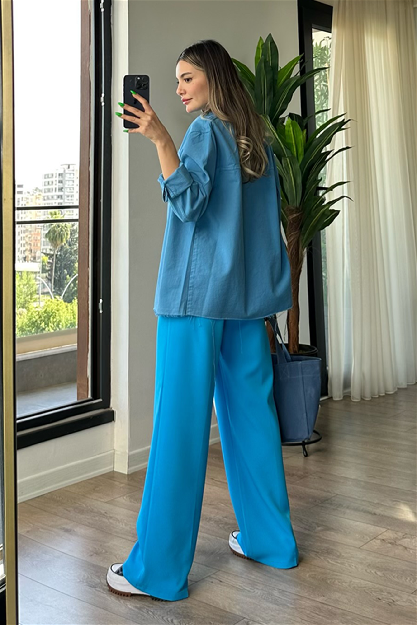 Ocean blues kot ceket