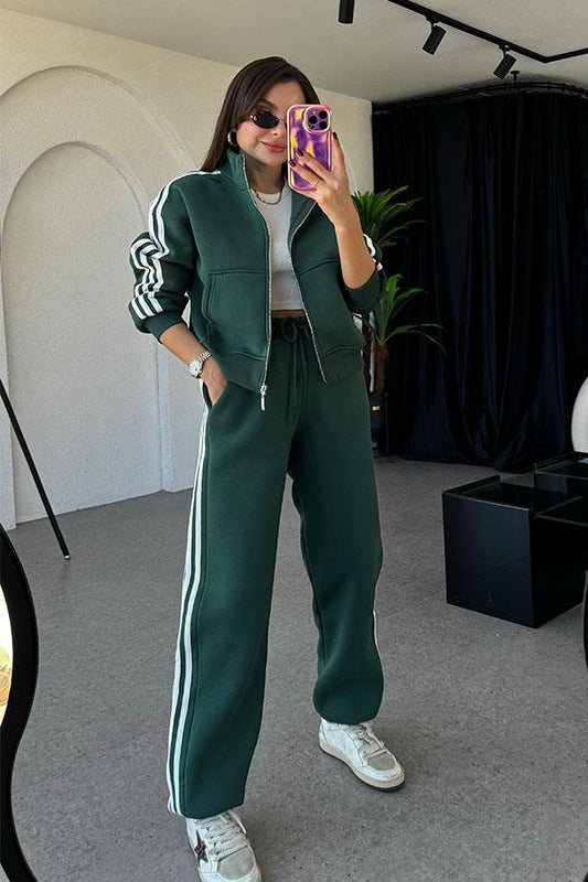 Ochoa 3 Çizgili Zümrüt Eşofman Takım