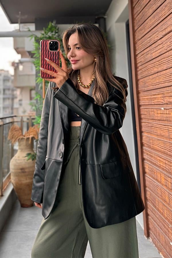 Olesa Deri Blazer Ceket