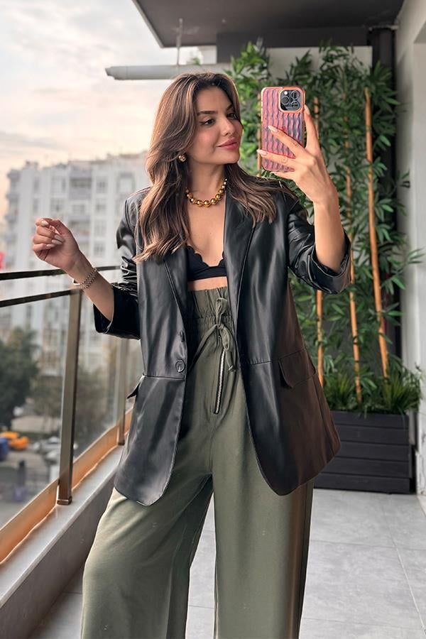 Olesa Deri Blazer Ceket
