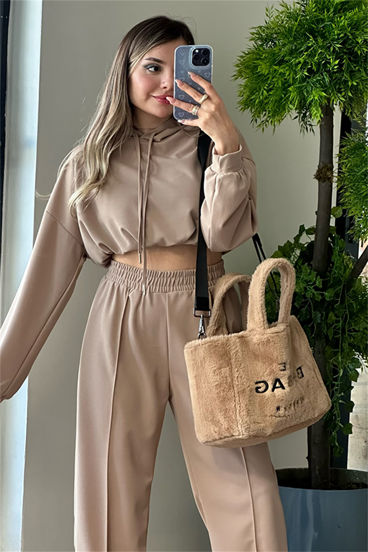 Olivia jogger sport takım - Karamel