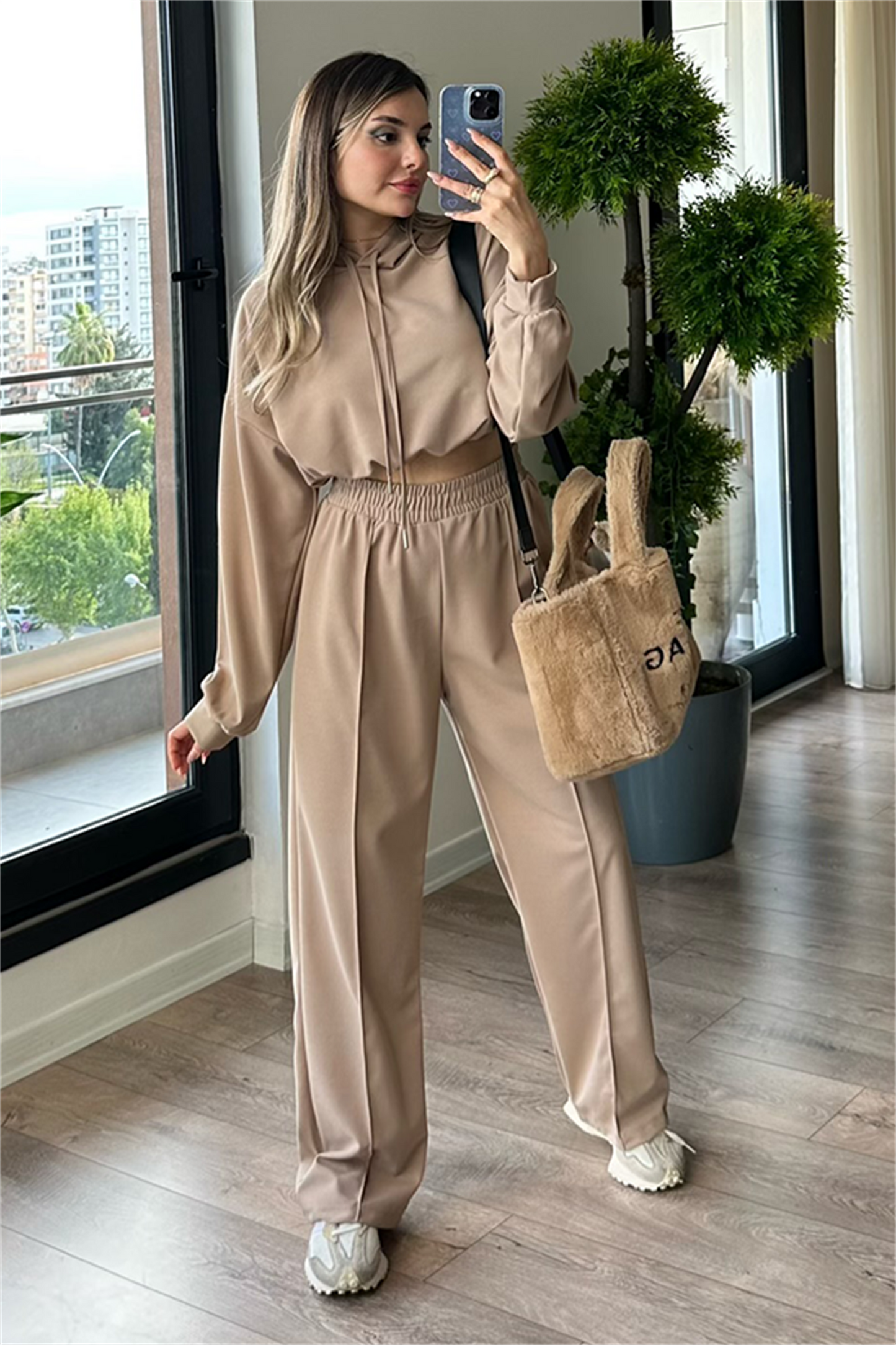 Olivia jogger sport takım - Karamel