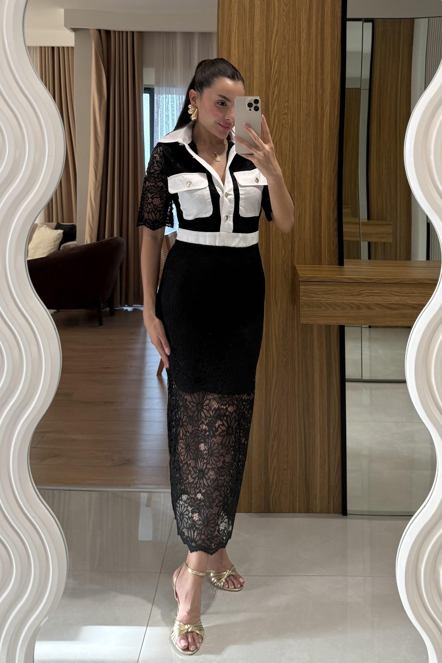 Olyvia Siyah Dantel Elbise