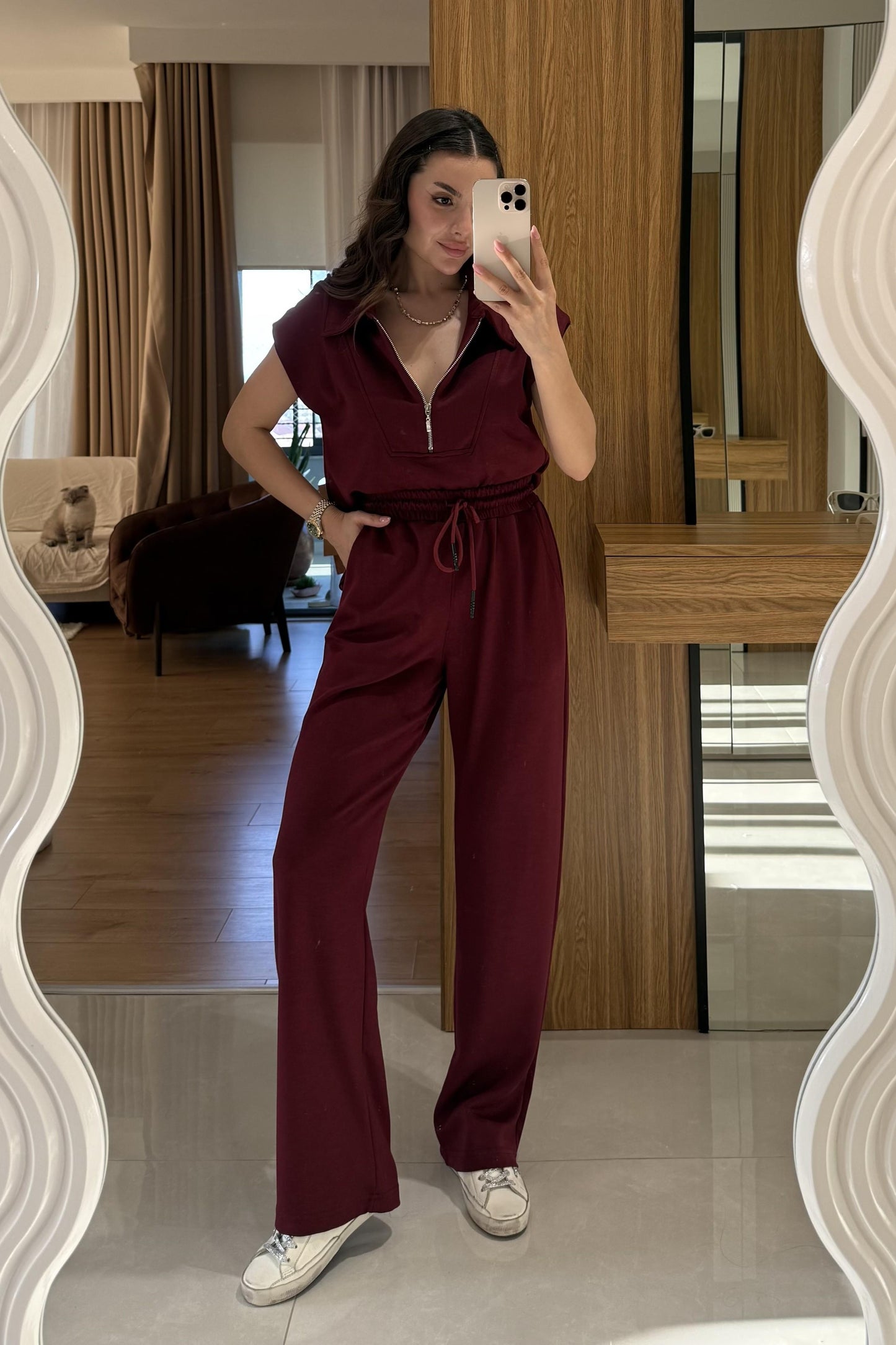 Orelia Bordo Fermuarlı Modal Takım