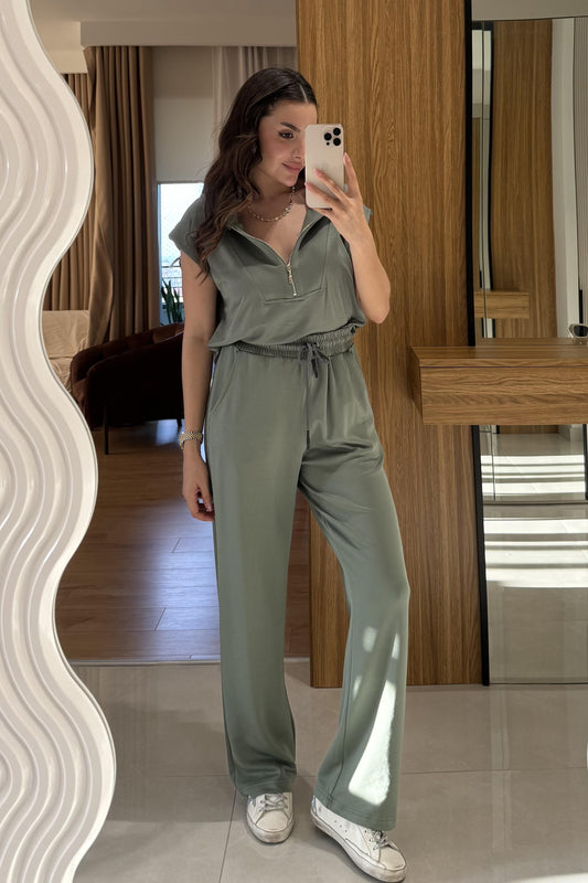 Orelia Yeşil Fermuarlı Modal Takım