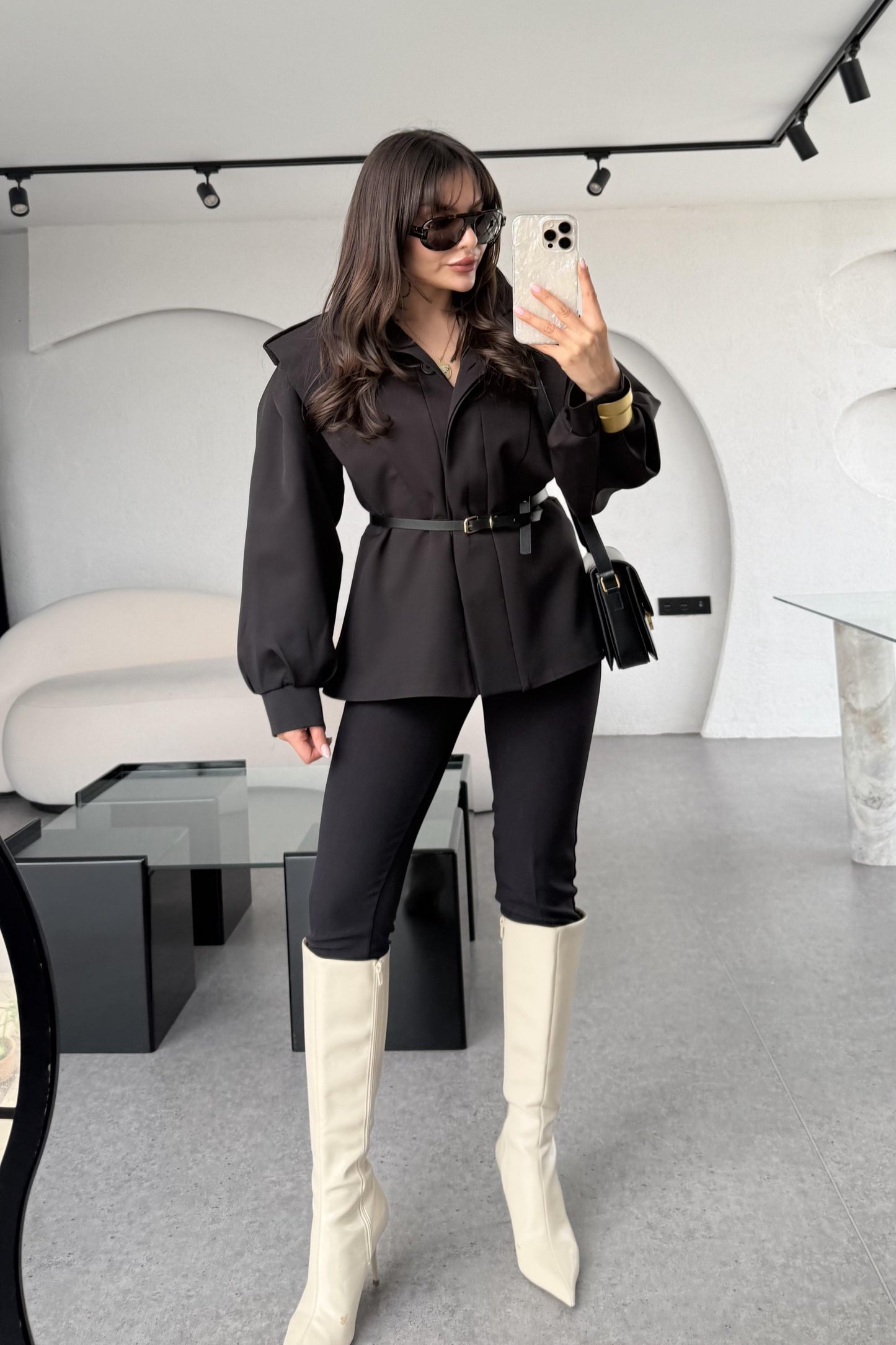 Oriana Siyah Vatkalı Tasarım Ceket