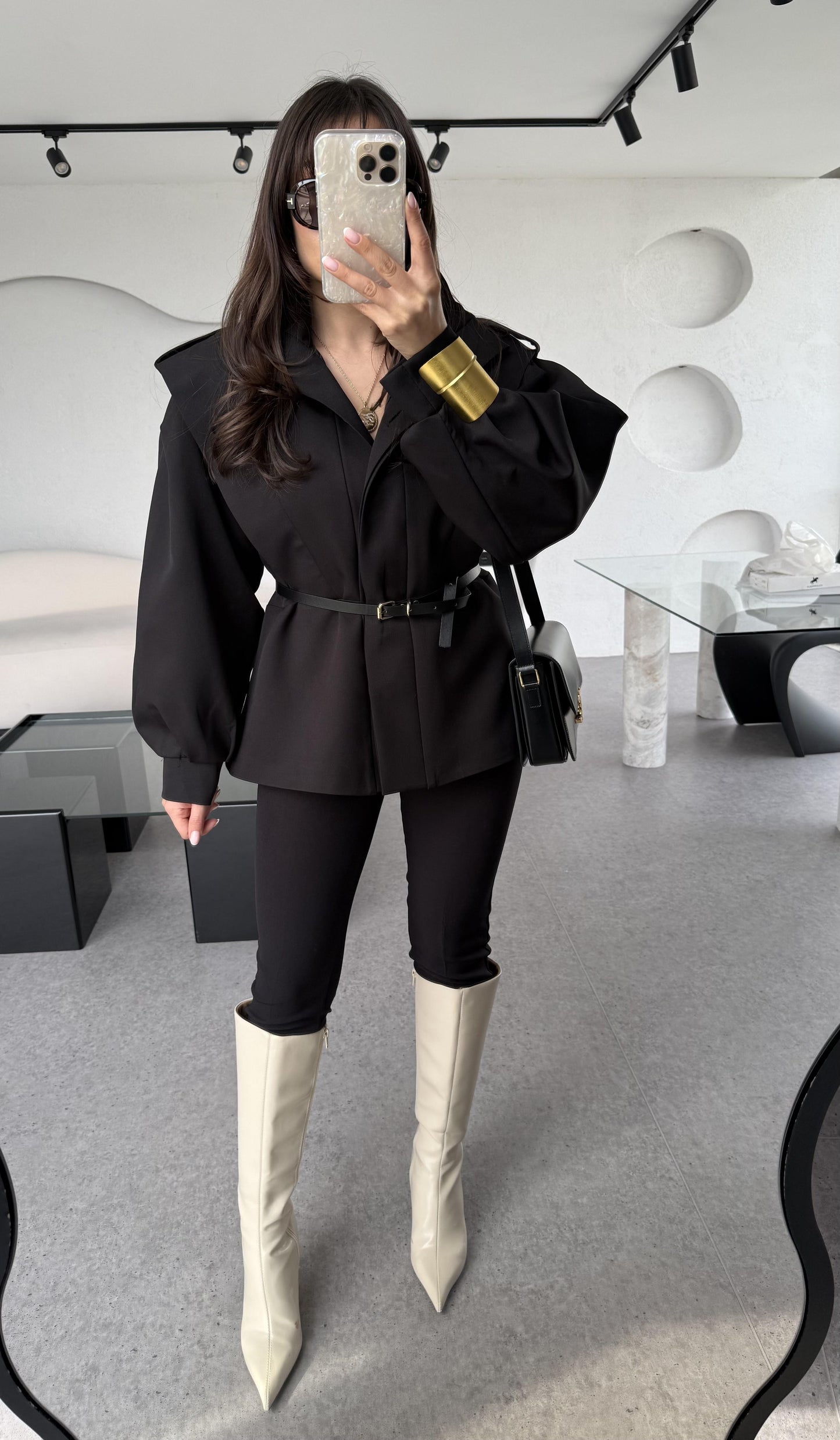 Oriana Siyah Vatkalı Tasarım Ceket