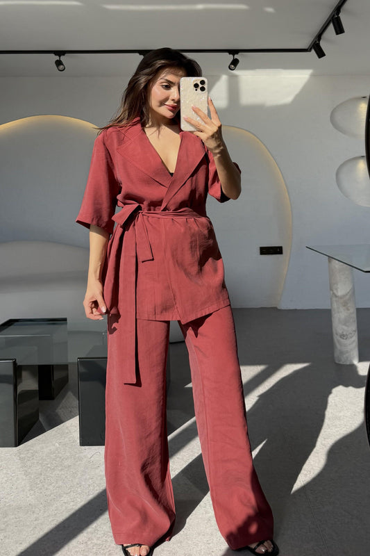 Oriel Bordo Bağlamalı Tensel Takım