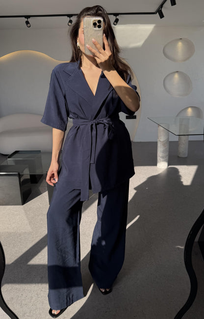 Oriel Lacivert Bağlamalı Tensel Takım