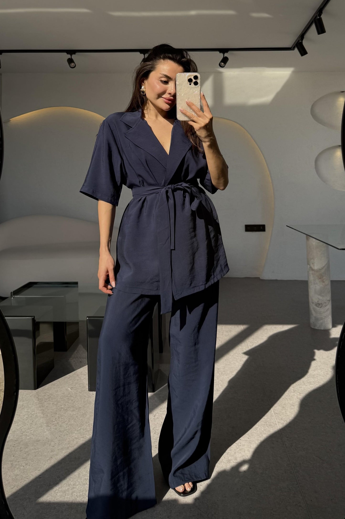 Oriel Lacivert Bağlamalı Tensel Takım