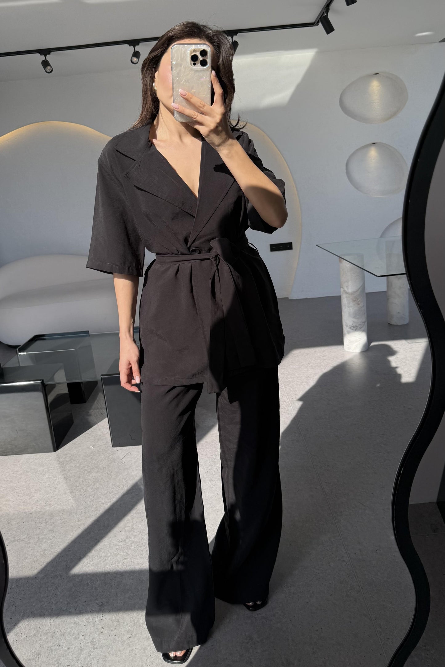 Oriel Siyah Bağlamalı Tensel Takım