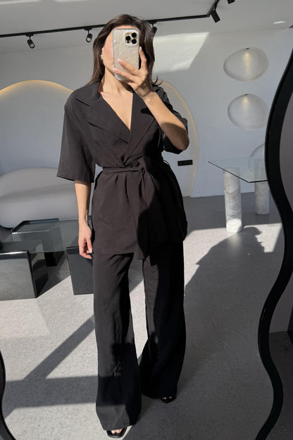 Oriel Siyah Bağlamalı Tensel Takım