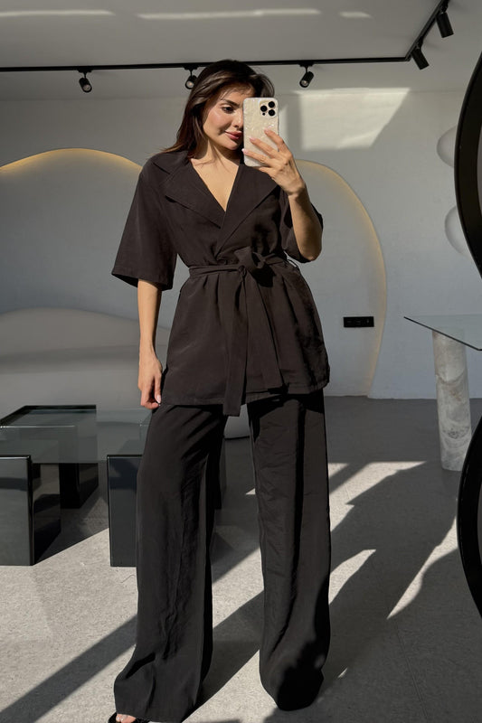 Oriel Siyah Bağlamalı Tensel Takım