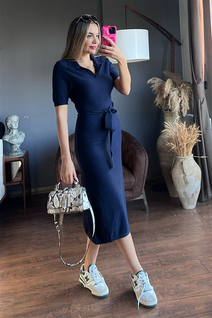 Orsay yarım kol lacivert elbise