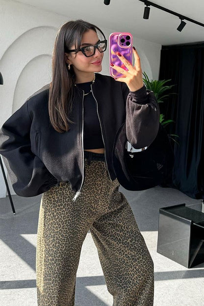 Osvaldo Siyah Kaşe Kaban