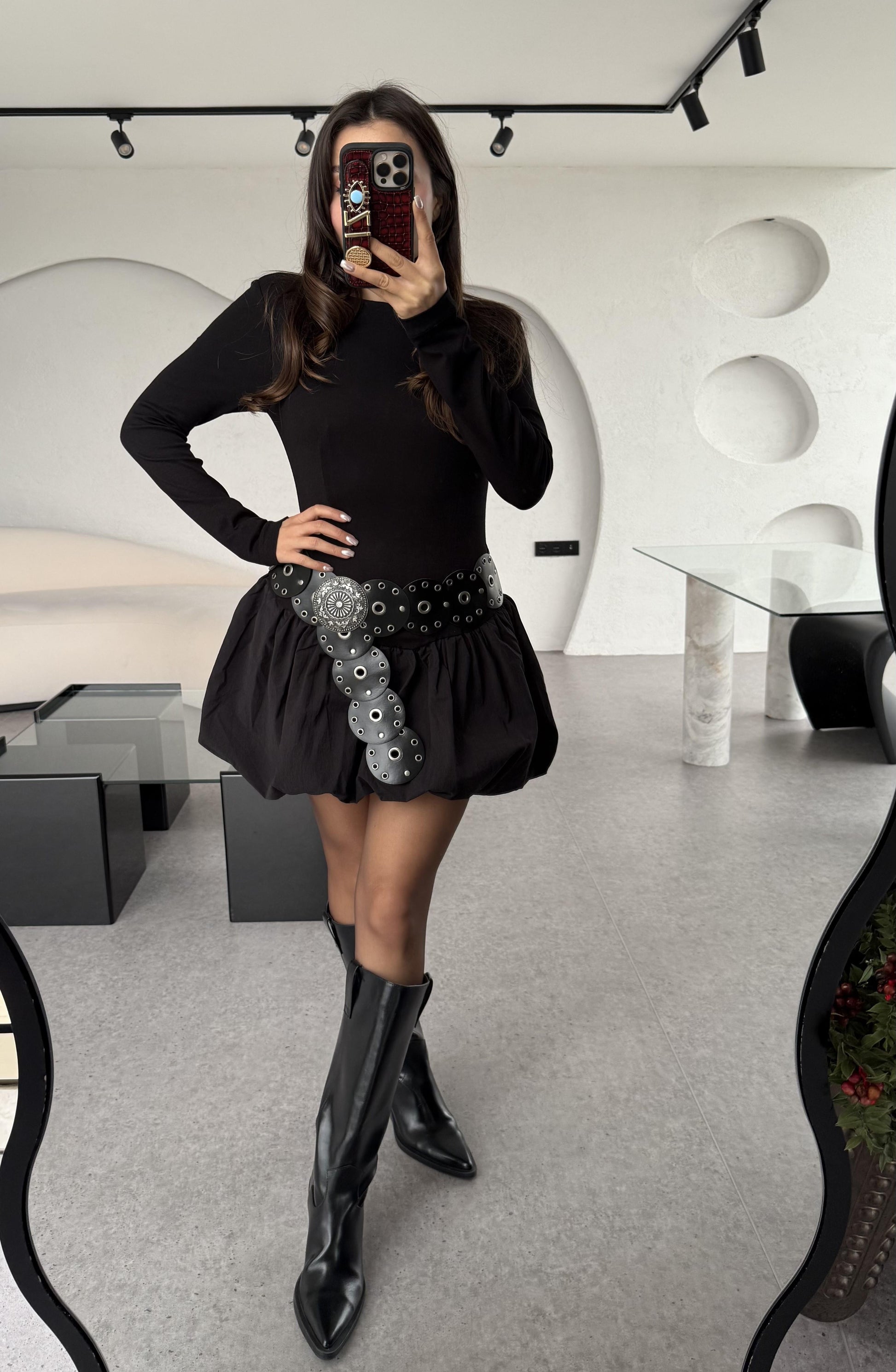 Ottawa Siyah Balon Elbise