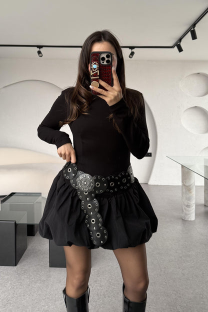 Ottawa Siyah Balon Elbise