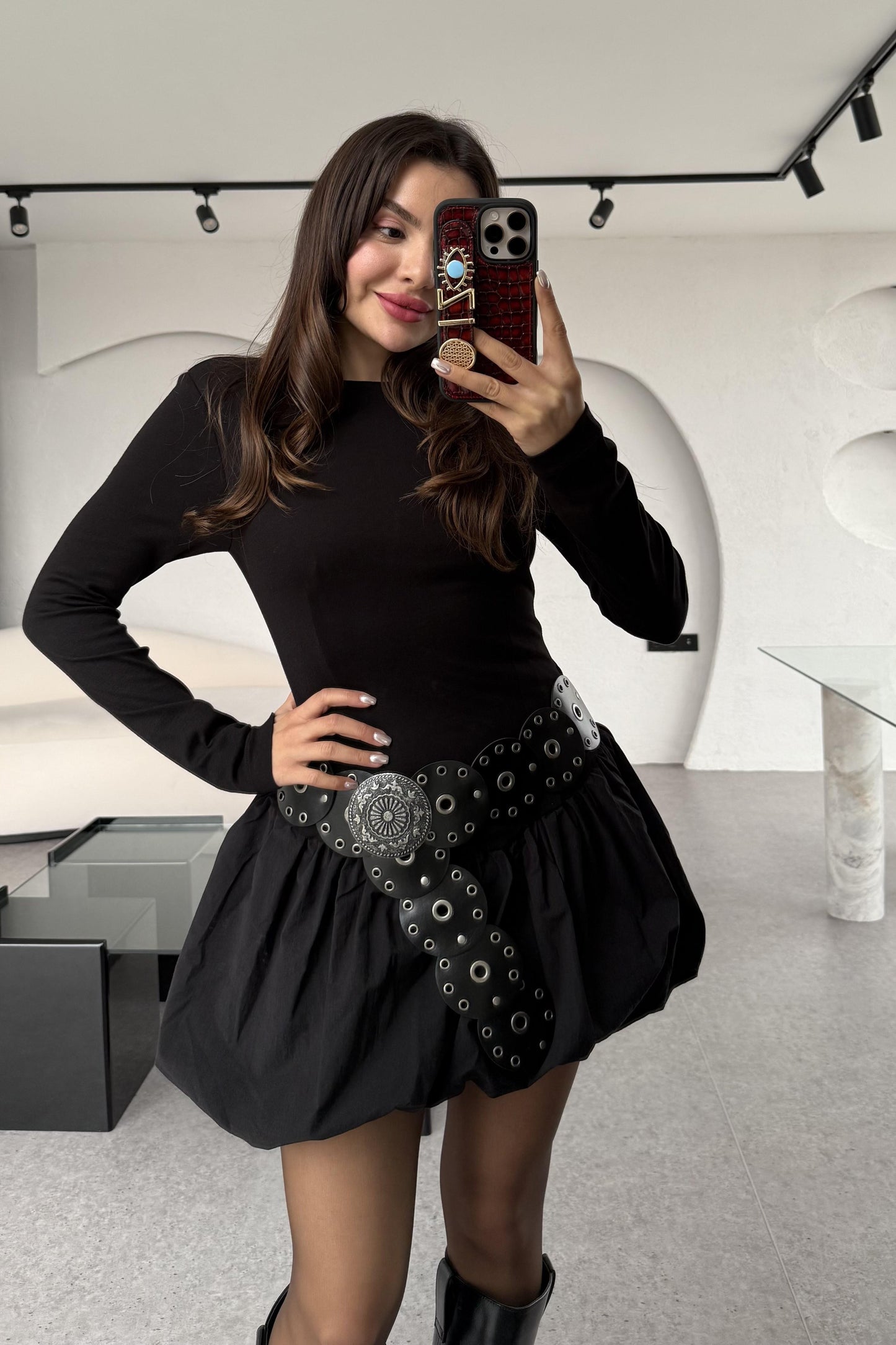 Ottawa Siyah Balon Elbise