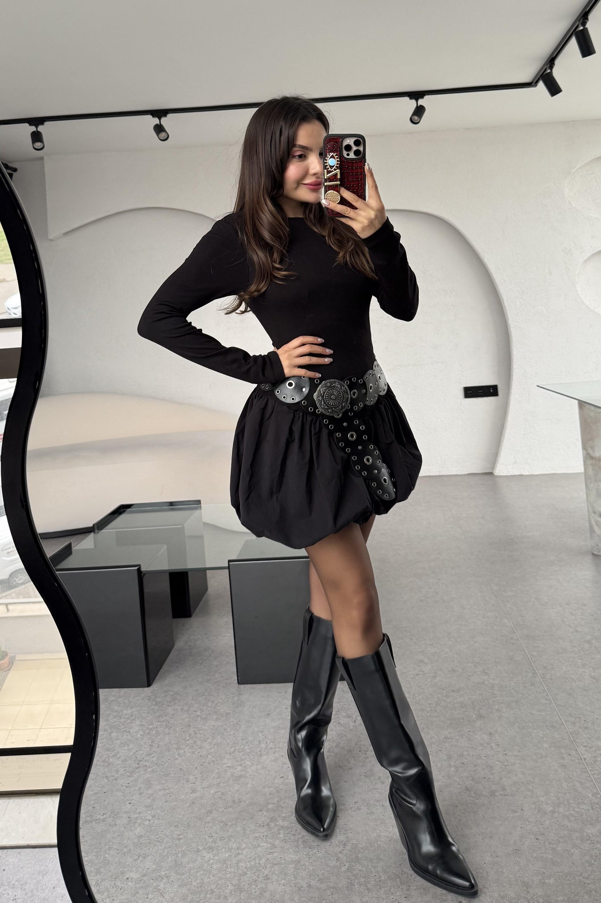 Ottawa Siyah Balon Elbise