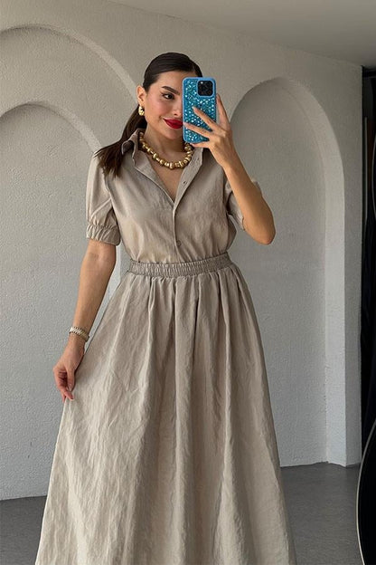 Owen Orijinal Gömlek Etek Takım- Vizon