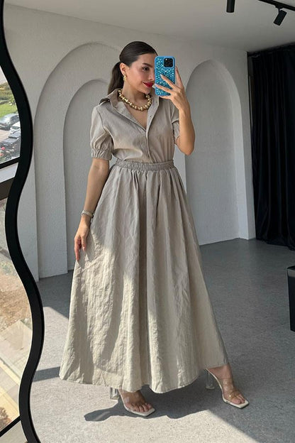 Owen Orijinal Gömlek Etek Takım- Vizon