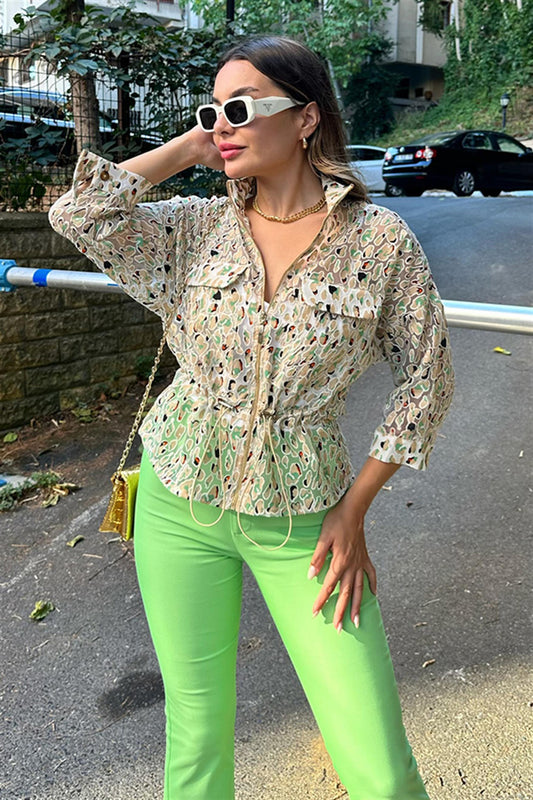 Padrino bel lastikli tül ceket