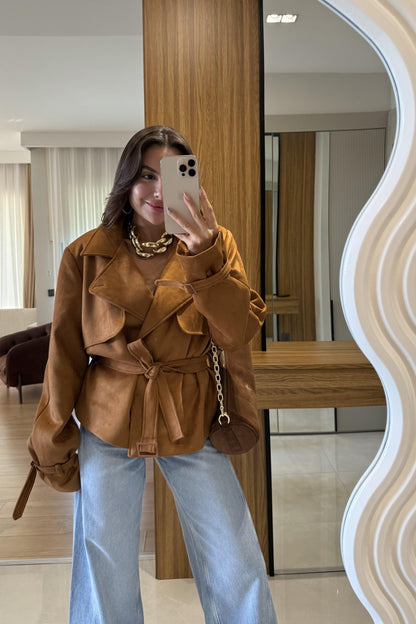 Palmina Taba Süet Ceket