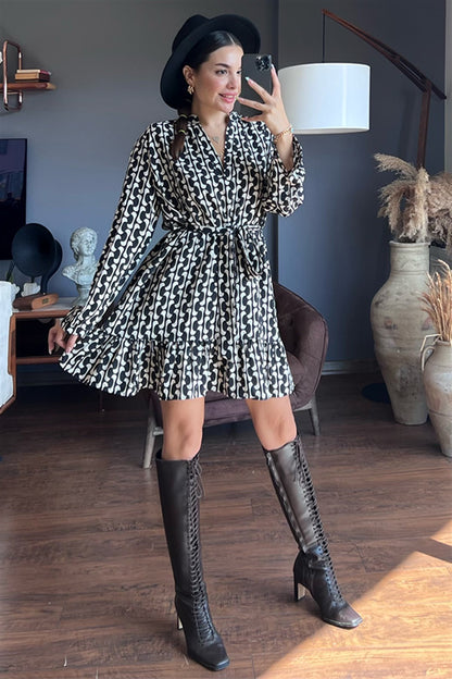 Patience karo desenli çıtır elbise